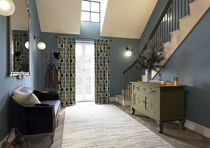 Orla Kiely Spot Flower Stem, Blue & Green - Made to Measure Curtains - Image 7